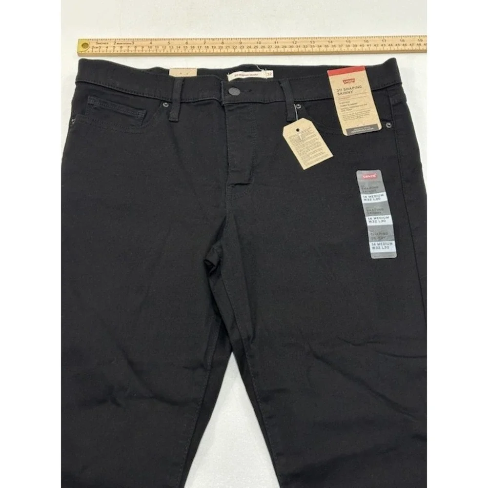 Levi's Women's 311 Shaping Skinny Jeans Black W32 L30 Size 14 NWT Stretch - Picture 3 of 5